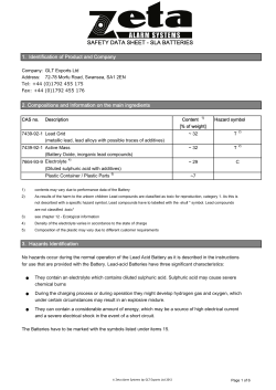 MSC013A - ZETA - Safety Data Sheet Lead Acid