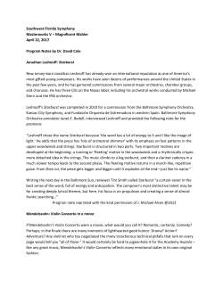 Masterworks V Program Notes &ndash; Apr 2017