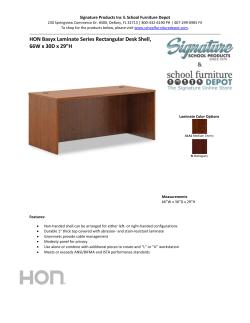 HON Basyx Laminate Series Rectangular Desk Shell, 66W x 30D x