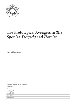 The Prototypical Avengers in The Spanish Tragedy and Hamlet
