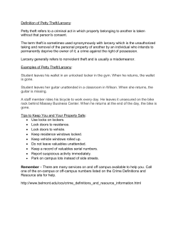 Definition of Petty Theft/Larceny: Petty theft refers to a criminal act in