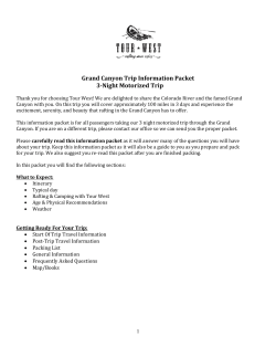 Grand Canyon Trip Information Packet 3-Night