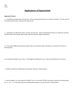 AFM Unit 2 Exponentials Day 3 HW 7 Applications of Exponentials