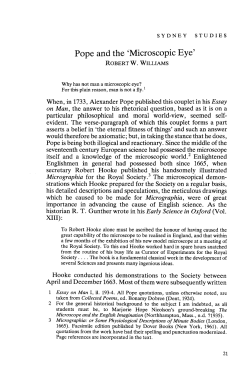 Pope and the `Microscopic Eye`