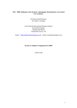 HRD challenges when faced by a disengaged