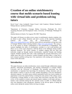 Creation of an online stoichiometry course that melds scenario