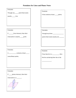 Postulates for Lines and Planes Notes