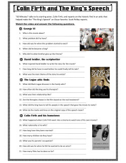 Kings Speech lesson plan
