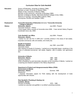 Curriculum Vitae for Colin Neufeldt