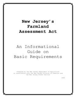 New Jersey`s Farmland Assessment Act