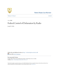 Federal Control of Defamation by Radio
