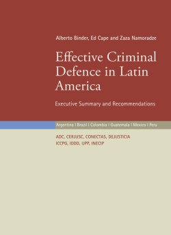 Effective Criminal Defence in Latin America