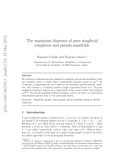 The maximum diameter of pure simplicial complexes and pseudo