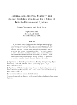 Internal and External Stability and Robust Stability Condition for a