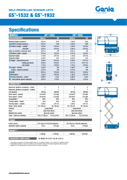 Specifications - Height 4 Hire