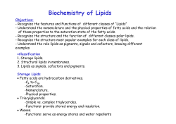 Biochemistry of Lipids