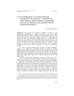 Value Democracy as the Basis for Viewpoint Neutrality: A Theory of