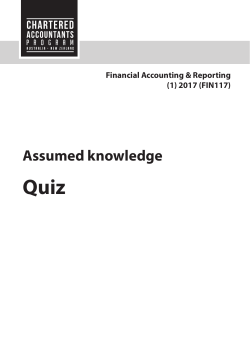 Assumed knowledge Quiz - Chartered Accountants