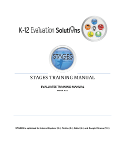 STAGES Evaluatee Training Manual