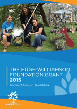 the hugh williamson foundation grant 2015