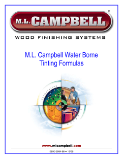 ML Campbell Water Borne Tinting Formulas