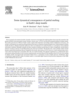 Some dynamical consequences of partial melting in Earth`s deep