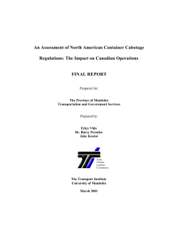 An Assessment of North American Container Cabotage Regulations