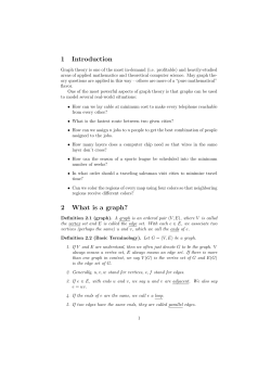 1 Introduction 2 What is a graph?