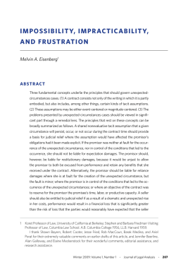 IMPOSSIBILITY, IMPRACTICABILITY, AND FRUSTRATION