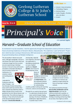 Principal`s Voice #19_20 - St John`s Lutheran School
