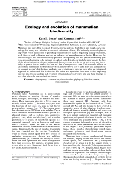 Ecology and evolution of mammalian biodiversity