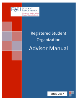 Advisor Manual - Florida Atlantic University