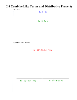 2.4 Combine Like Terms and Distributive Property