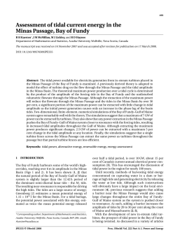 Assessment of tidal current energy in the Minas Passage, Bay of