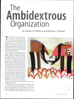 The Ambidextrous Organization