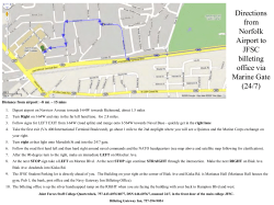 Directions from Norfolk Airport to JFSC billeting office via Marine