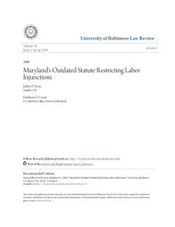 Maryland`s Outdated Statute Restricting Labor