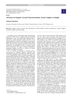ARTICLE IN PRESS Advances in Organic Aerosol