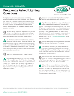 Frequently Asked Lighting Questions