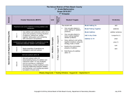 The School District of Palm Beach County 1st Grade Mathematics