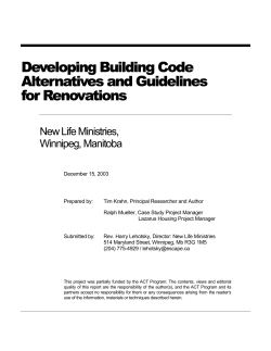 Developing Building Code Alternatives and Guidelines