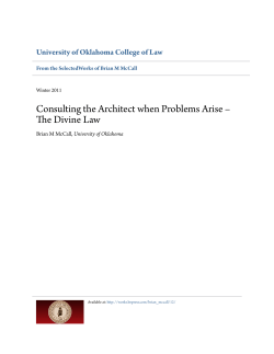 Consulting the Architect when Problems Arise &ndash; The Divine Law