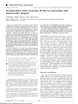 Perioperative Acute Ischemic Stroke in Noncardiac