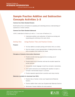 Sample Fraction Addition and Subtraction Concepts Activities 1–3