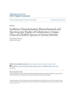 Synthesis, Characterisation, Electrochemical, and Spectroscopic