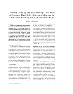 Listening, Learning, and Accountability: Three Rules of Openness