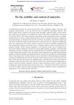 On the stability and control of unicycles