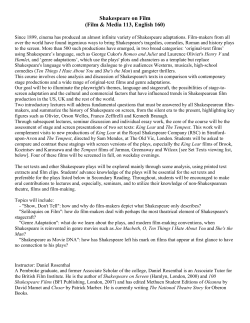 Shakespeare on Film - UCI Summer Session