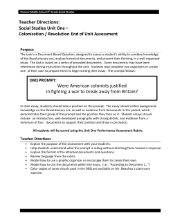 Teacher Directions: Were American colonists justified in fighting a
