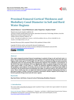 Proximal Femoral Cortical Thickness and Medullary Canal Diameter